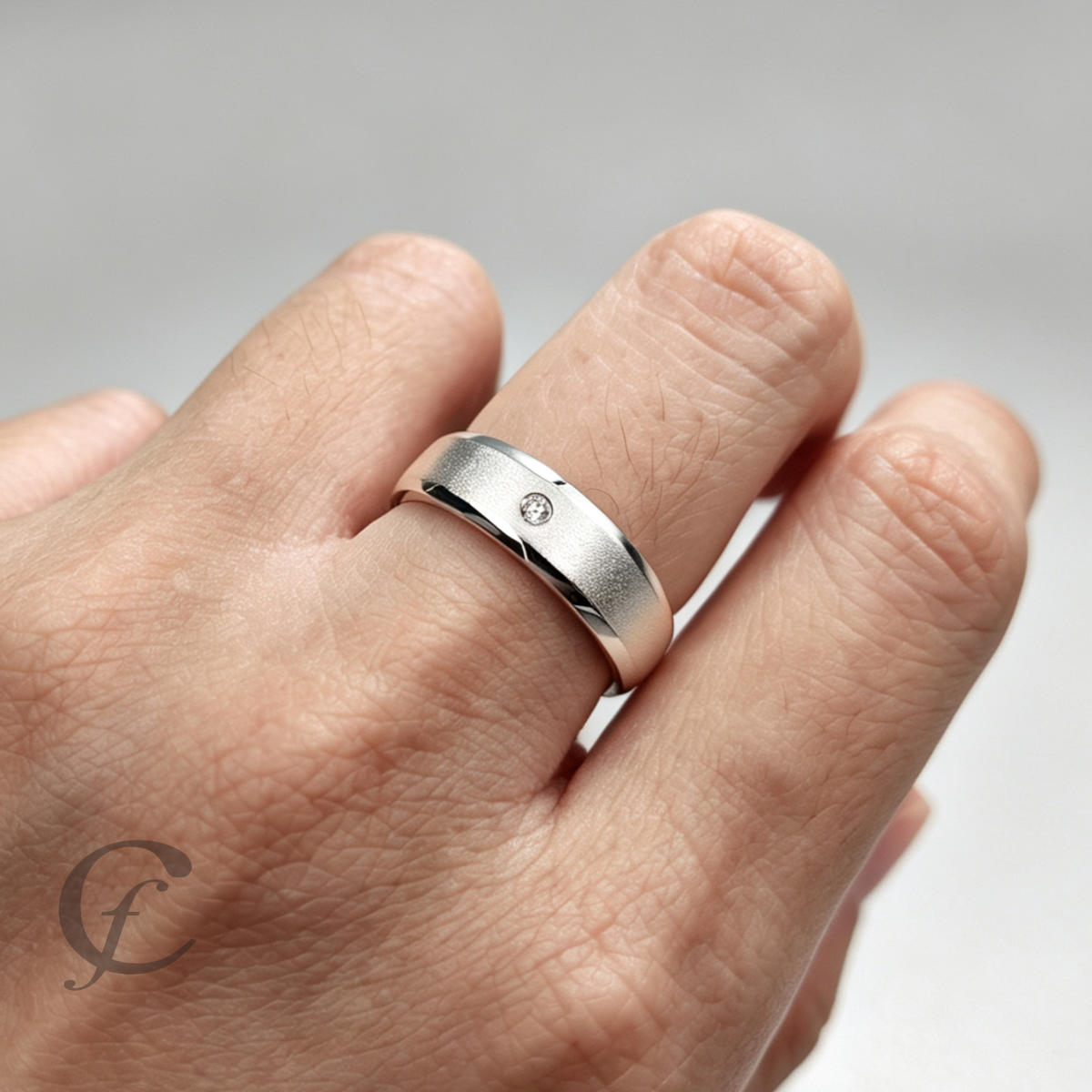 Modern Matching Couple Rings – Personalized Engraved 925 Sterling Silver Wedding Bands with Accent Stones
