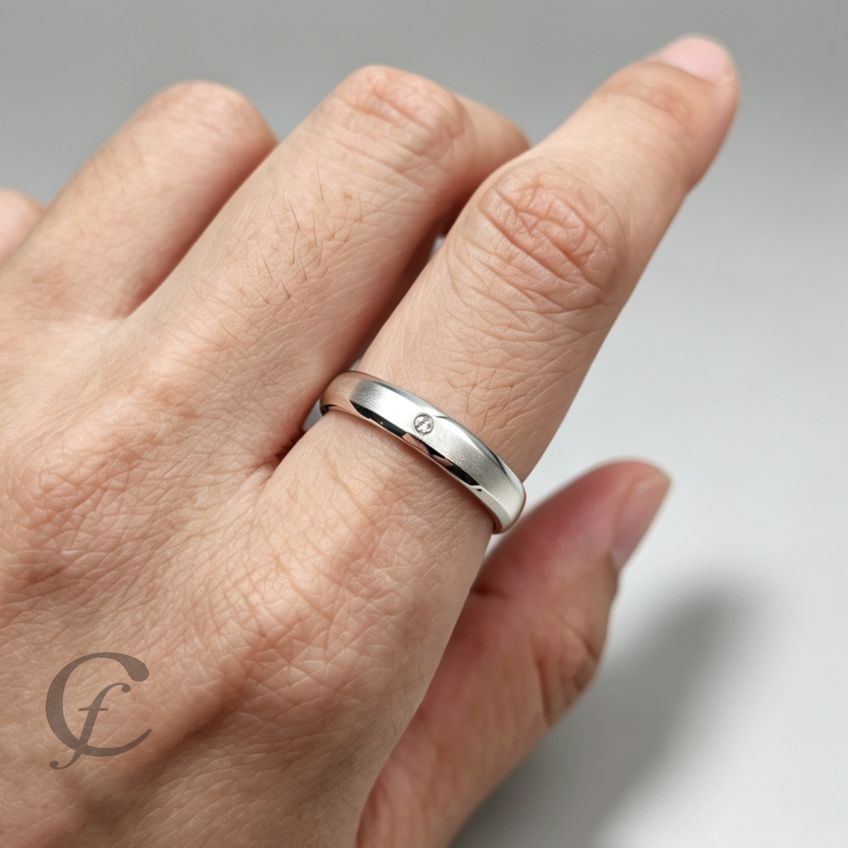 Modern Matching Couple Rings – Personalized Engraved 925 Sterling Silver Wedding Bands with Accent Stones