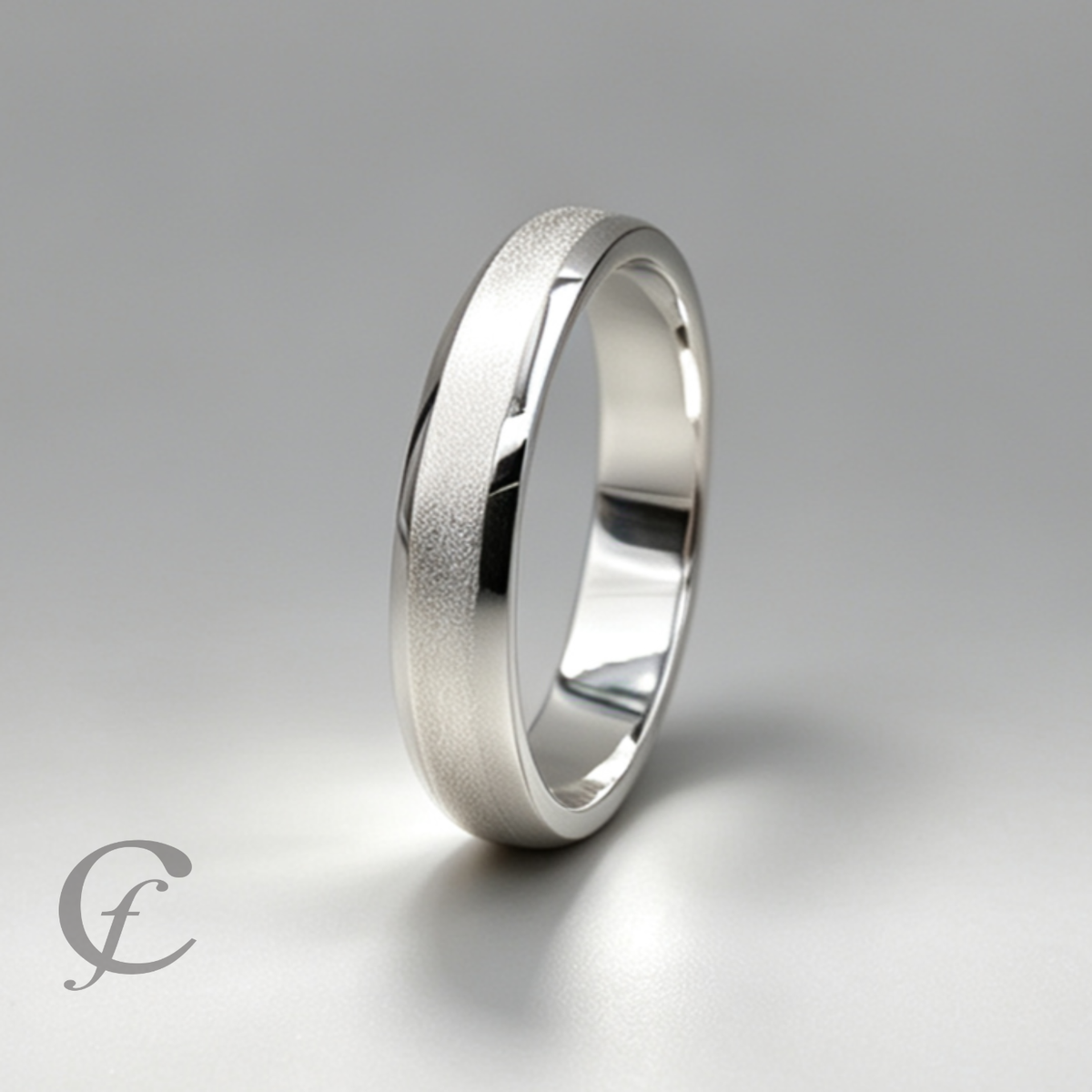 Modern Satin Wedding Band Ring in Solid 925 Sterling Silver – Personalized Engraved Unisex Ring
