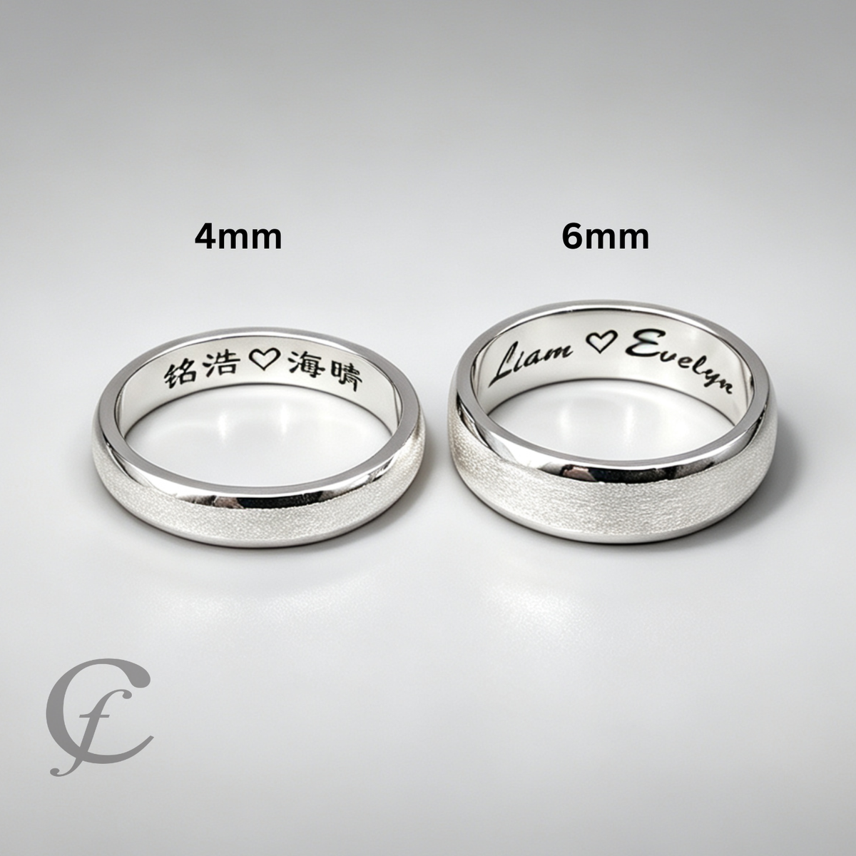 Modern Satin Wedding Band Ring in Solid 925 Sterling Silver – Personalized Engraved Unisex Ring