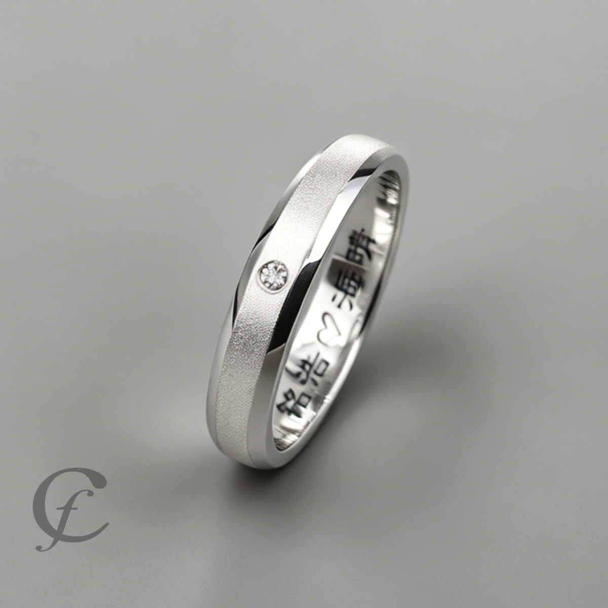 Modern Matching Couple Rings – Personalized Engraved 925 Sterling Silver Wedding Bands with Accent Stones