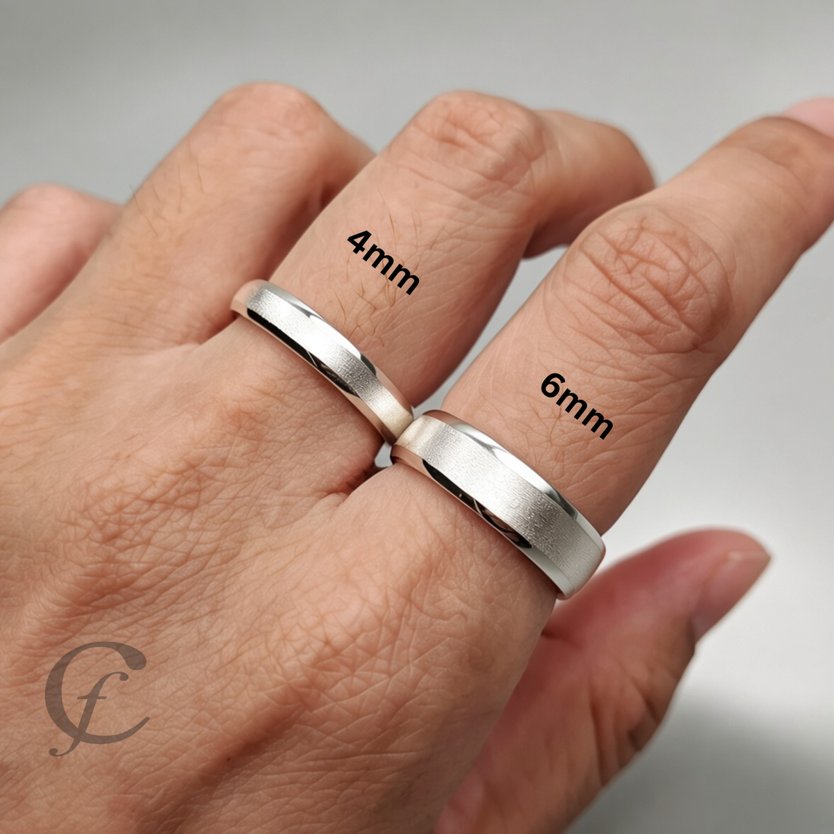 Modern Satin Wedding Band Ring in Solid 925 Sterling Silver – Personalized Engraved Unisex Ring